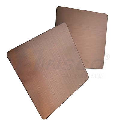Kalite  GB 201 304 316 Hairline Stainless Steel Sheet Brown PVD Color Accept Customized Fabrika