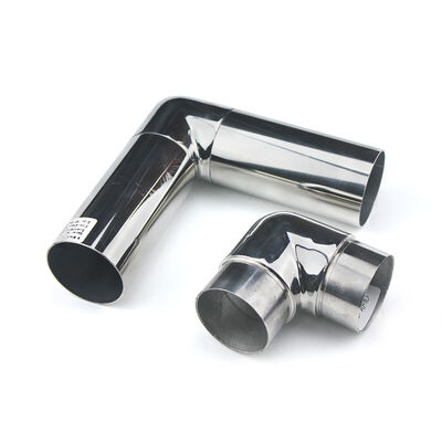 Kalite  Mirror Polished Stainless Steel 90 Degree Handrail Elbow Connector for Round Tubes Fabrika