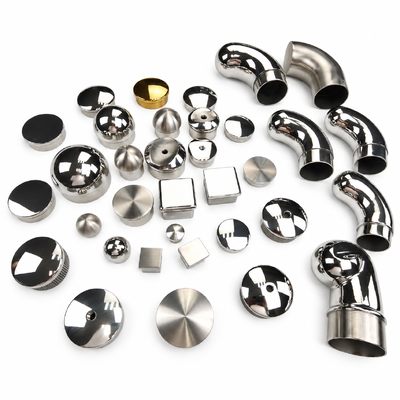 Kalite  SUS 201 304 316 Stainless Steel Round and Square Tube End Caps for Handrails Fabrika