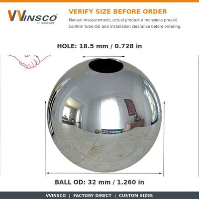Kalite  Polished Stainless Steel Double-Hole Decorative Ball with Customizable Hole Diameter in 201/304/316 Grades Fabrika