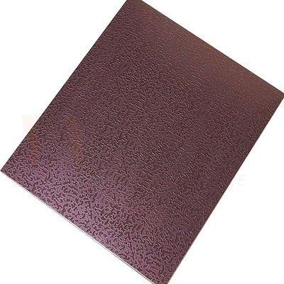 1500mmx300mm Dekoratif Paslanmaz Çelik Levha Gül Kırmızı Taş Desenli Kazınmış Bitmiş