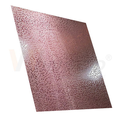1500mmx300mm Dekoratif Paslanmaz Çelik Levha Gül Kırmızı Taş Desenli Kazınmış Bitmiş