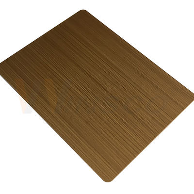 0.3-3mm Dekoratif Paslanmaz Çelik Sac El Kararmış Fırçalanmış Sarı Bronz Mat Soğuk Haddelenmiş
