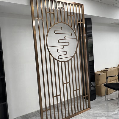 Dekoratif 1250mm Paslanmaz Çelik Ekran Bölme Lazer Kesim Otel Restoran Metal Oda Bölücü