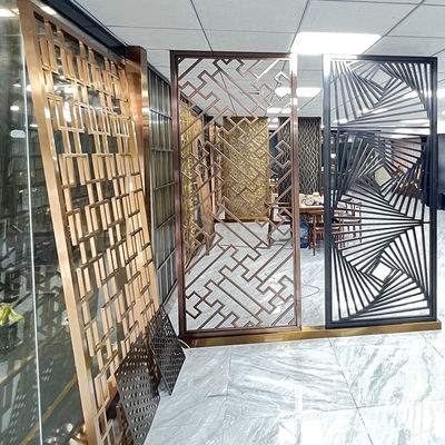 Titanyum Golde Fırçalanmış Yemek Odası Ekran Duvar Paslanmaz Çelik Sanat Panelleri 1250mm