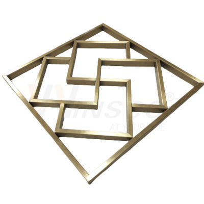 Özelleştirilmiş Titanyum Altın Paslanmaz Çelik Metal İmalat Geometrik Soyut Duvar Heykel Sanatı