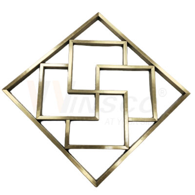 Özelleştirilmiş Titanyum Altın Paslanmaz Çelik Metal İmalat Geometrik Soyut Duvar Heykel Sanatı