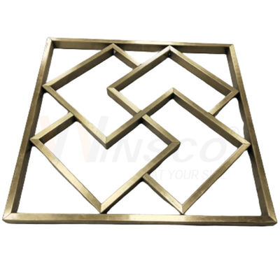 Özelleştirilmiş Titanyum Altın Paslanmaz Çelik Metal İmalat Geometrik Soyut Duvar Heykel Sanatı