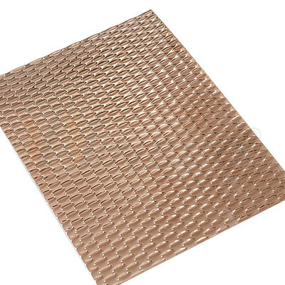 Rose Gold PVD Renkli AISI 201 304 316 Ayna 5WL Şekli Kabartmalı Paslanmaz Çelik Sac