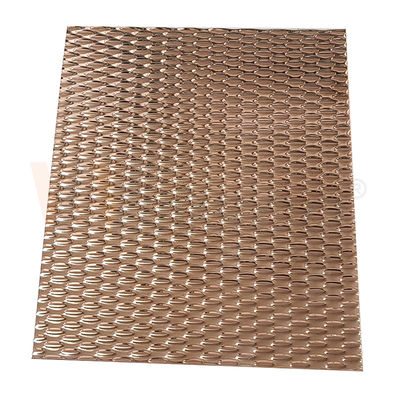Rose Gold PVD Renkli AISI 201 304 316 Ayna 5WL Şekli Kabartmalı Paslanmaz Çelik Sac