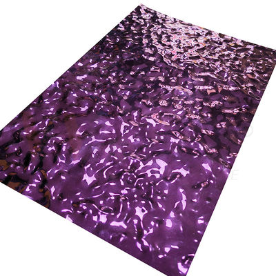 Mor Renk Kabartmalı Paslanmaz Çelik Sac Küçük Boy Su Dalgalanma Kaymaz Yol Plakaları