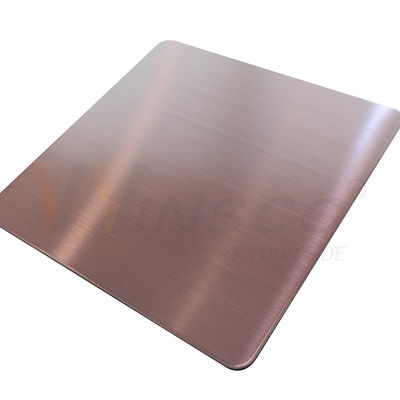 1000x2000mm İnce Çizgili Paslanmaz Sac Gül Altın DIN 201 304 316
