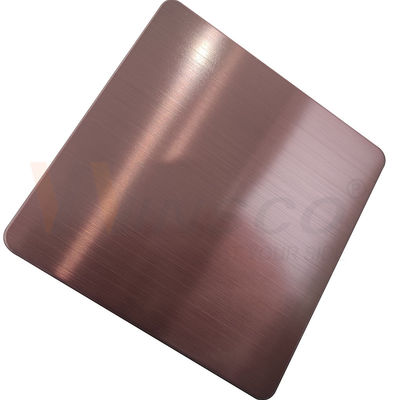 1000x2000mm İnce Çizgili Paslanmaz Sac Gül Altın DIN 201 304 316