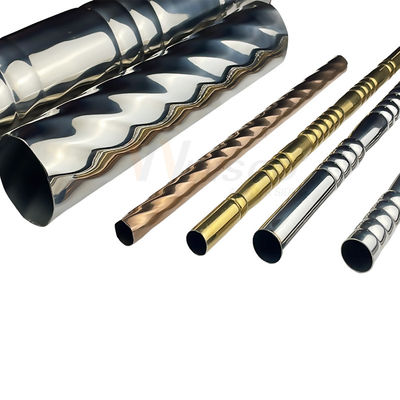SUS201 304 316 Paslanmaz Çelik Desen Kabartmalı Dekoratif Boru 0.5-1.5mm Çeşitli Şekiller Merdiven Küpeşte İçin Dişli Boru
