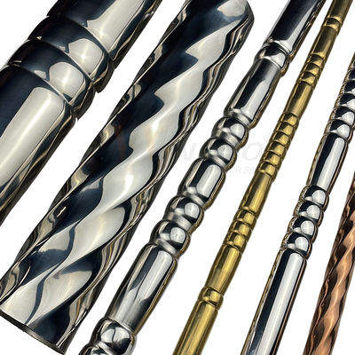 Ss Dişli 0.3mm Dekoratif Paslanmaz Çelik Boru Boru Çeşitli Şekiller Inox 201 304 316 Desen Kabartmalı