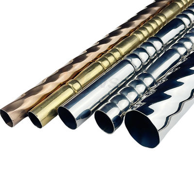 Ss Dişli 0.3mm Dekoratif Paslanmaz Çelik Boru Boru Çeşitli Şekiller Inox 201 304 316 Desen Kabartmalı