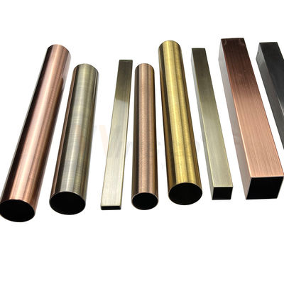 Inox Dekoratif 0.3mm Paslanmaz Çelik Kaynaklı Boru Boru 201 304 316 Sınıf Saç Çizgisi Ayna Vakum Kaplama Pvd Renk