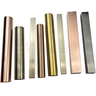 Inox Dekoratif 0.3mm Paslanmaz Çelik Kaynaklı Boru Boru 201 304 316 Sınıf Saç Çizgisi Ayna Vakum Kaplama Pvd Renk