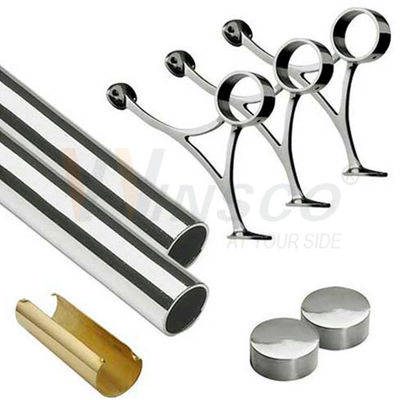 42.4mm 48.3mm 63.5mm Paslanmaz Çelik Inox Yuvarlak Boru Cilalı Mat Renkli Yüzey Ayak Ray Borusu 201 304 316