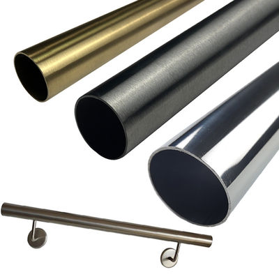 Modern Merdiven Kiti Ss201 304 316 Paslanmaz Çelik Küpeşte Boru Yuvarlak 33.7mm 38mm 40mm 42mm 44mm 50.8mm Çap