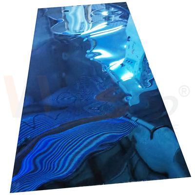4ftx8ft 1220mmx2440mm SS201 Mavi Renkli 8K Ayna Paslanmaz Çelik Levha 0.4mm-3.0mm Kalınlık