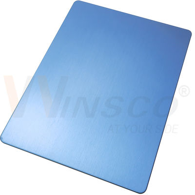 0.4-3mm Kalın Mavi Renkli Mat Inox Metal Yaprak 201 Sınıf Paslanmaz Çelik Plakası Saç çizgisi No.4 Bitir