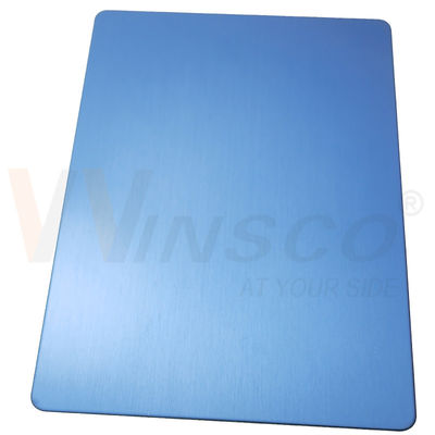 304 304L Kalite Saç çizgisi Paslanmaz Çelik Plak Mavi PVD Kaplı Satin No.4 Inox Metal Yaprak