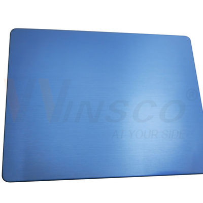 SS 201 Soğuk olarak yuvarlanmış saç çizgisi Inox metal plaka 4' X 8' Mavi Satin SS No.4 levha