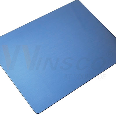 SS 304 304L Saten Inox Metal Plak fırçalanmış Sapphire Mavi Mat Paslanmaz Çelik Yaprak 3.0mm Kalınlığı
