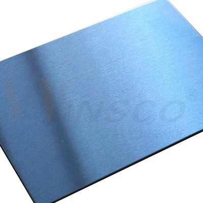 SS 316 316L 4ftx8ft Inox Satin Plate Saç çizgisi 1220mmx2440mm Paslanmaz Çelik No.4 Mavi Renkli Yaprak