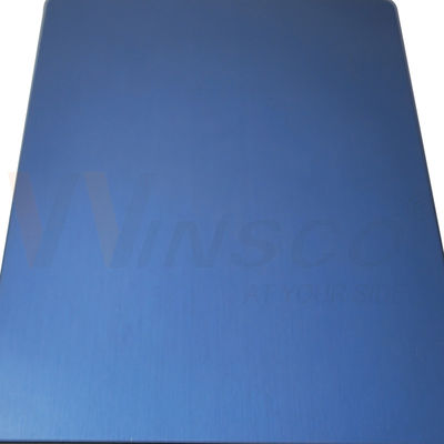 Fırçalı Sapphire Mavi Renkli Paslanmaz Çelik Mat Yaprak 1250mmx2500mm SS 304 Satin Mill Edge Plate
