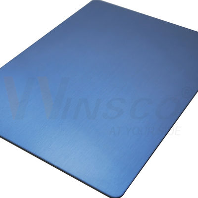 Sapphire Blue Hairline Finish Inox Plate SS 316 fırçalanmış paslanmaz çelik No.4 Yaprak 0.5mm 1mm 2mm 3mm