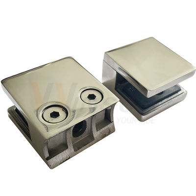 SS 304 316 Satin ayna düz yuvarlak alt kollu takılar 45mmx45mmx25mm kare paslanmaz çelik cam sapı