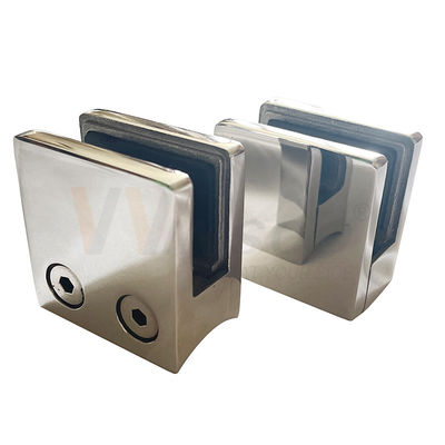 SS 304 316 Satin ayna düz yuvarlak alt kollu takılar 45mmx45mmx25mm kare paslanmaz çelik cam sapı