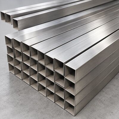 ASTM A554 Fırçalanmış Paslanmaz Çelik Kare Boru 201 304 316 Dekoratif Paslanmaz İçi Boş Profil Korkuluk ve Mimari İçin