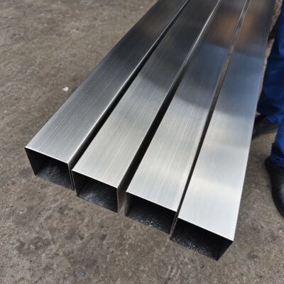 50x50mm Saten fırçalanmış paslanmaz çelik kare tüp 201 304 316, 1.2 ∼3.5mm Duvar kalınlığı