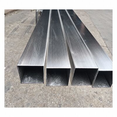50x50mm Saten fırçalanmış paslanmaz çelik kare tüp 201 304 316, 1.2 ∼3.5mm Duvar kalınlığı