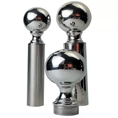 Sınıf 304 316 Inox Merdiven Fittings 80mm Dia Paslanmaz Çelik Dekoratif Çit Top 50.8mm 2 Inch Yuvarlak Tüp için