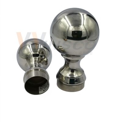 Sınıf 304 316 Inox Merdiven Fittings 80mm Dia Paslanmaz Çelik Dekoratif Çit Top 50.8mm 2 Inch Yuvarlak Tüp için