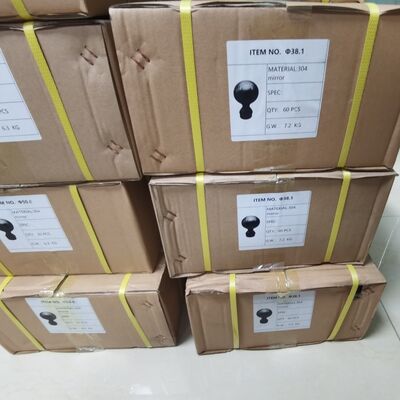 Sınıf 304 316 Inox Merdiven Fittings 80mm Dia Paslanmaz Çelik Dekoratif Çit Top 50.8mm 2 Inch Yuvarlak Tüp için