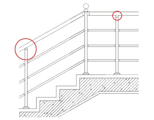 201/304 Stainless Steel Railing Ball Top Support with Socket, Perforated Handrail Ball