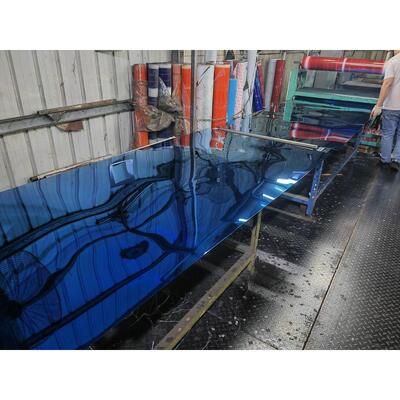 SS 201 Paslanmaz Çelik Yaprak Soğuk Dolaştırılmış 1.2mm 1.5mm Sapphire Mavi Ayna Bitirilmiş